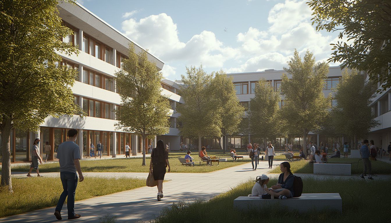 Université des Pays de la Loire : campus avec étudiants et infrastructures modernes