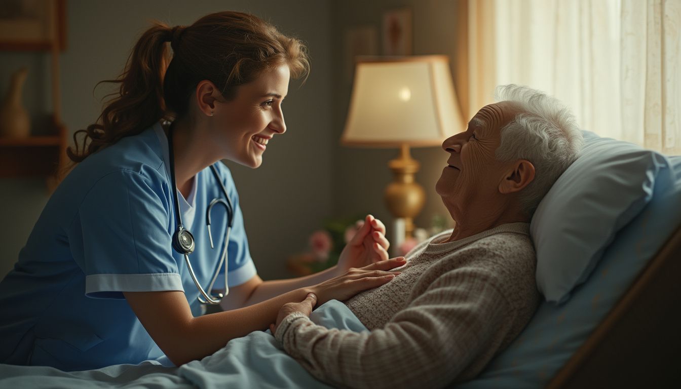 aide-soignant : aide-soignant offrant des soins et soutien à un patient
