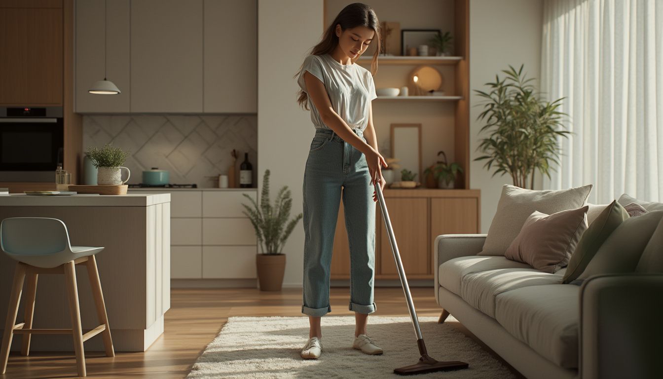 femme de ménage : femme professionnelle effectuant des tâches de nettoyage