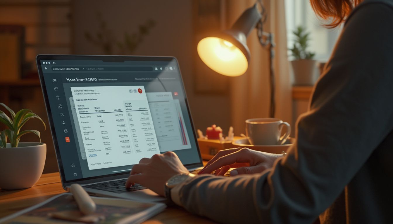 bulletin de salaire en ligne : écran d'ordinateur affichant un bulletin de salaire numérique