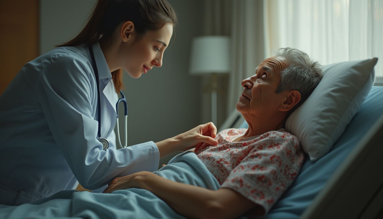maladies chroniques : infirmière libérale accompagnant un patient atteint d'une maladie chronique à domicile