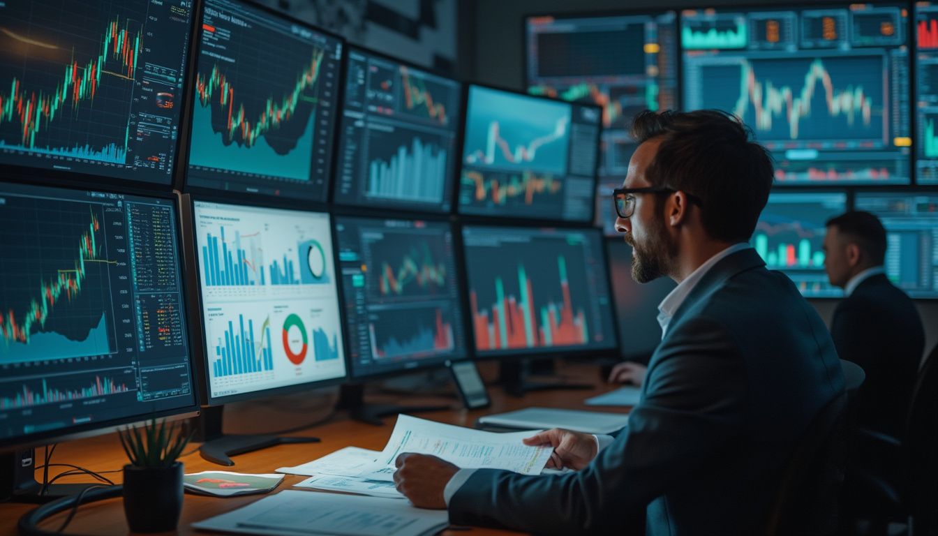 contrôleur de gestion : professionnel analysant des données financières devant un écran