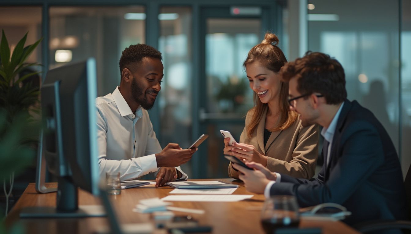 sms professionnel : illustration d'un téléphone affichant un message professionnel