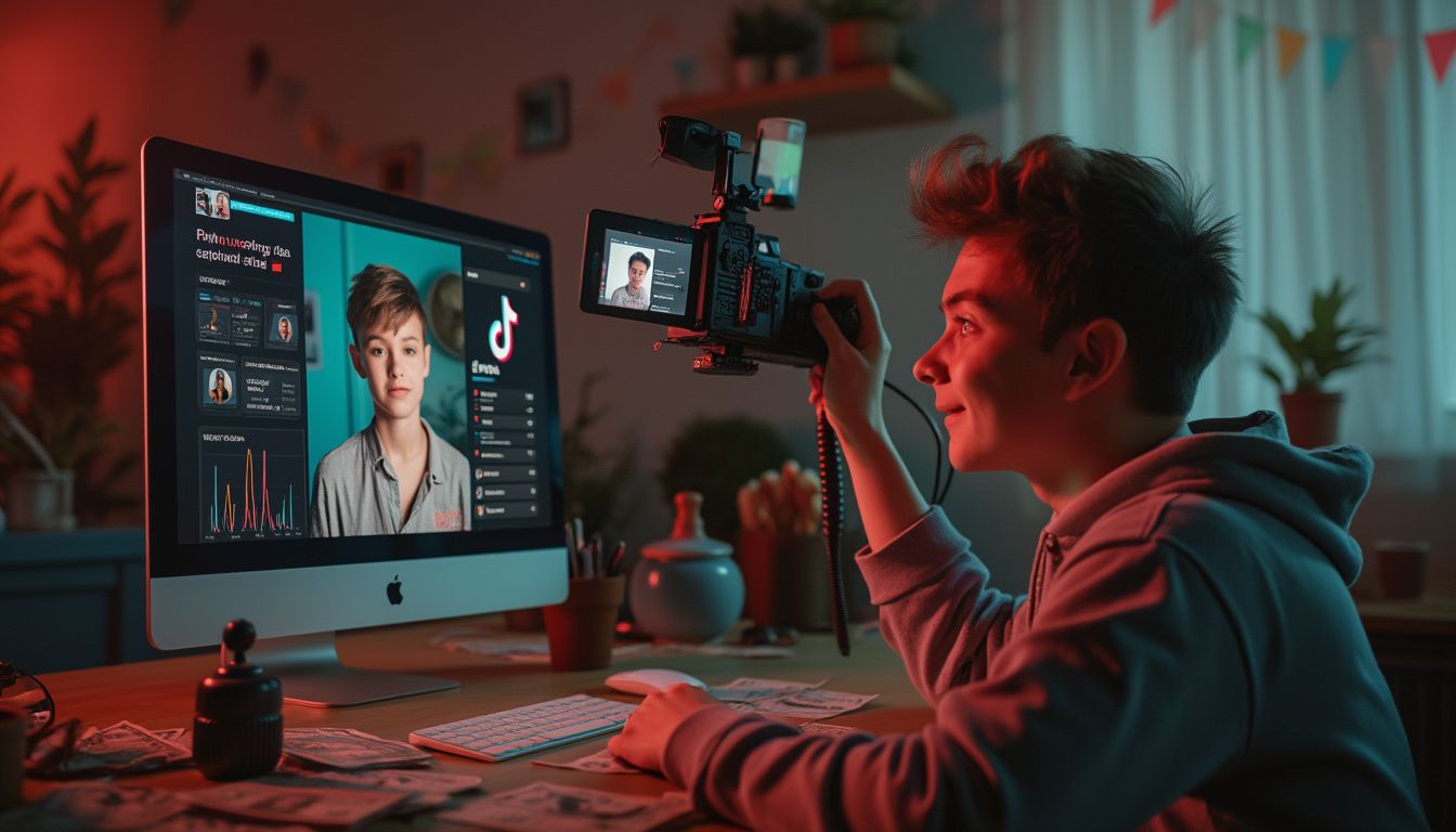 monétisation TikTok : illustration montrant un créateur de contenu gagnant de l'argent grâce à ses vidéos TikTok