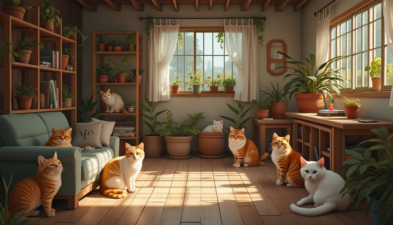 élevage de chats : chat de race Maine Coon dans un environnement soigné