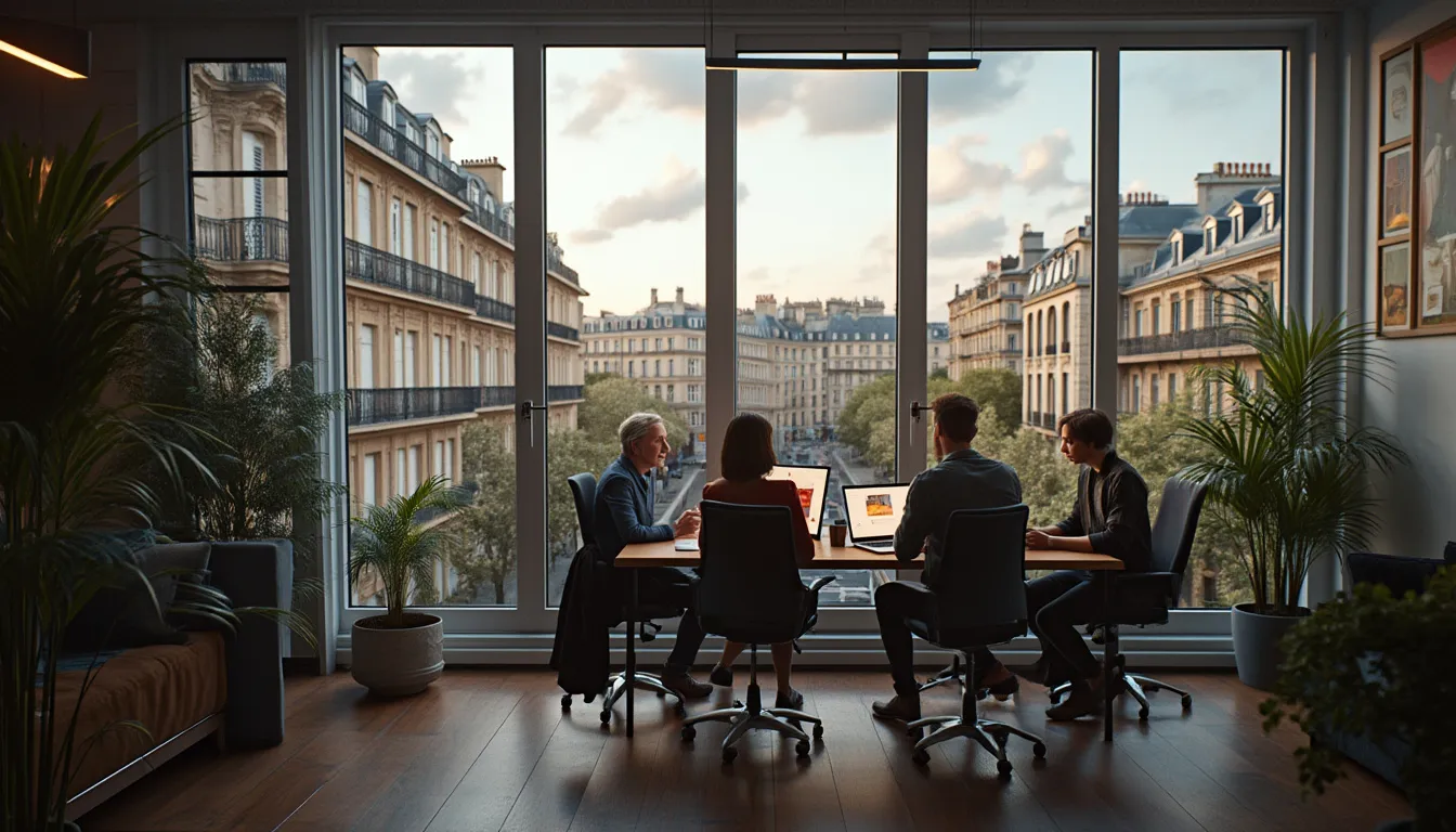 agences de communication Bordeaux : vue d'une réunion d'équipe marketing en pleine discussion