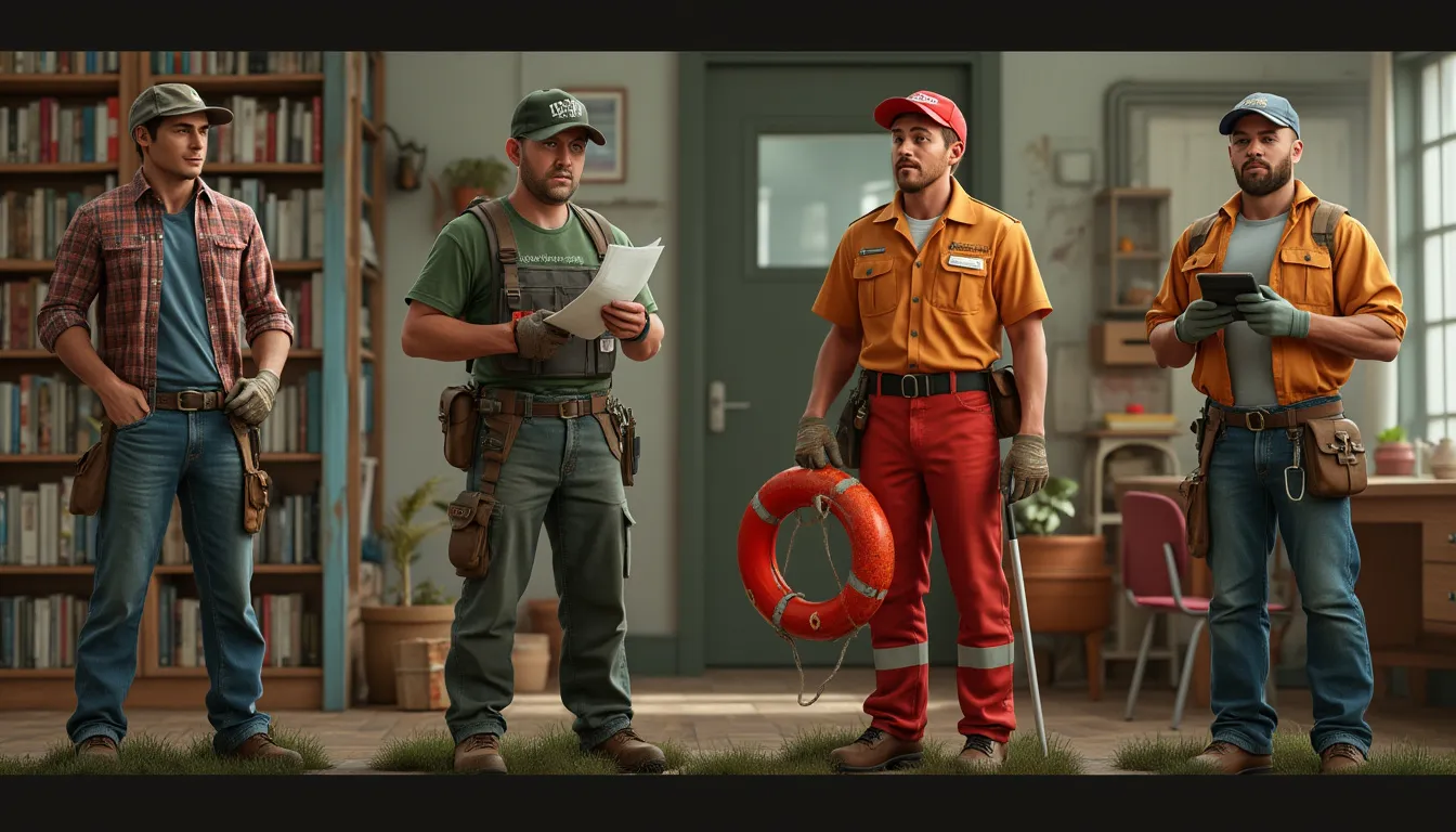 métiers en L : illustration représentant divers métiers débutant par la lettre L