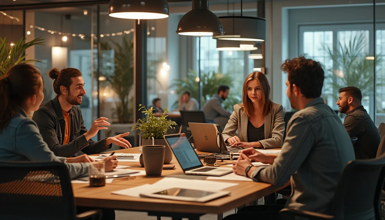 agence de communication à Montpellier : équipe professionnelle en réunion de stratégie