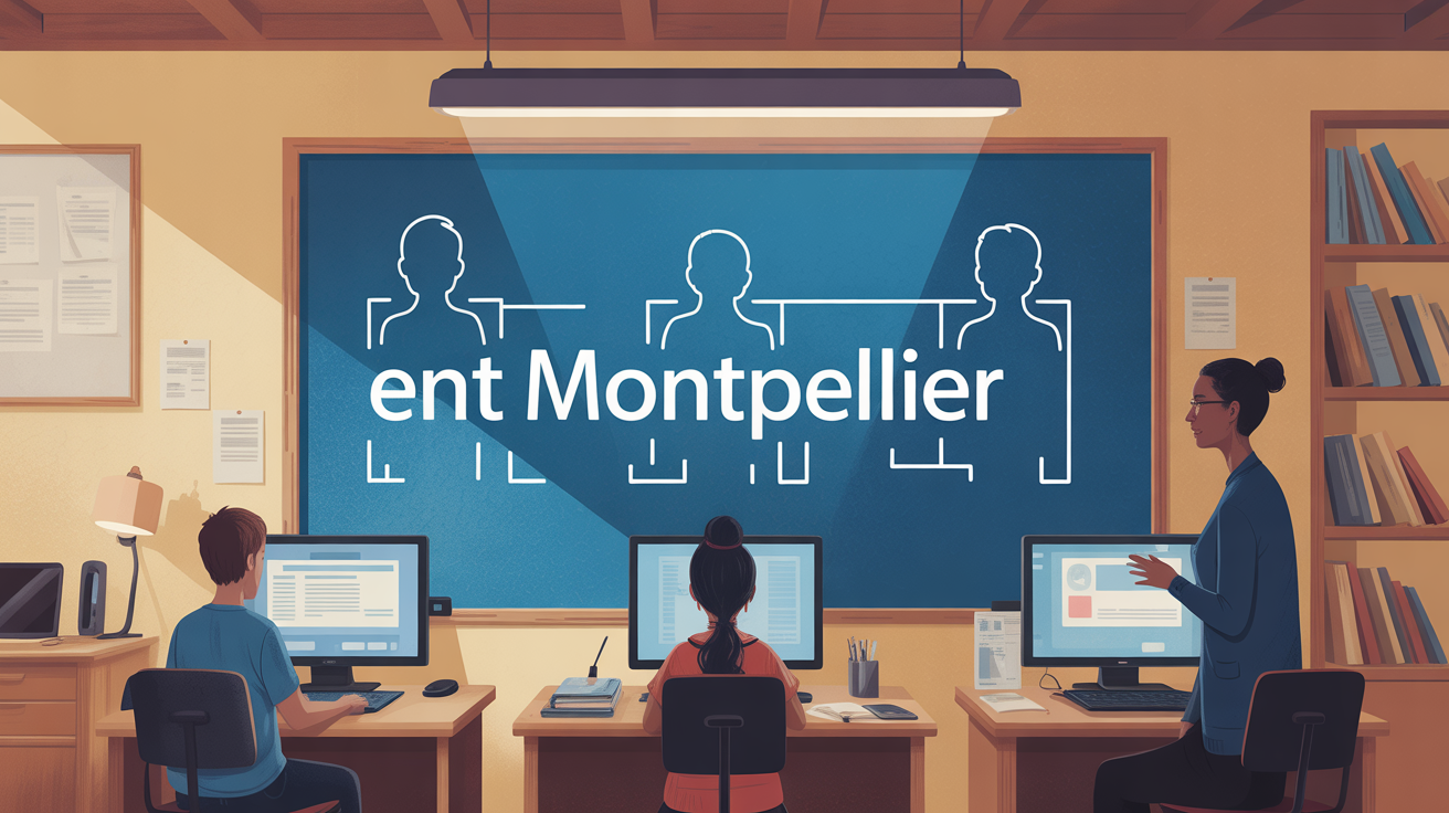 ENT Montpellier écran bureau connecté