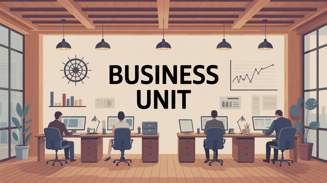 Illustration business unit bureau moderne indicateurs
