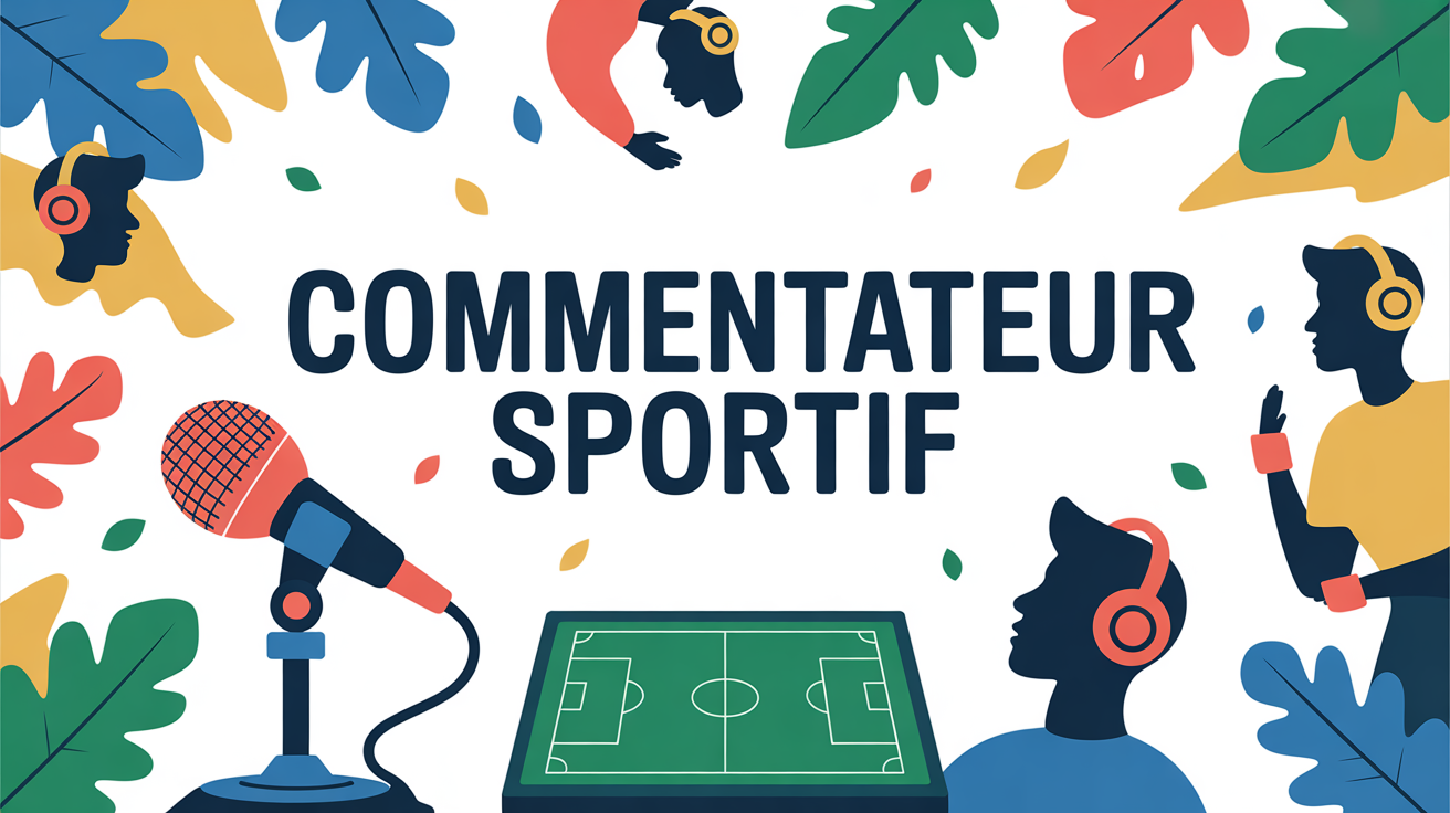 Plateau sport micro radio, ambiance dynamique, commentateur sportif