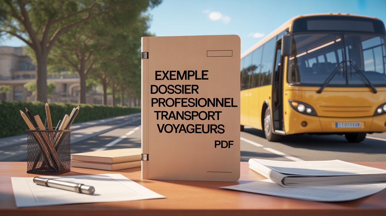 Dossier professionnel transport voyageurs PDF illustré sur table