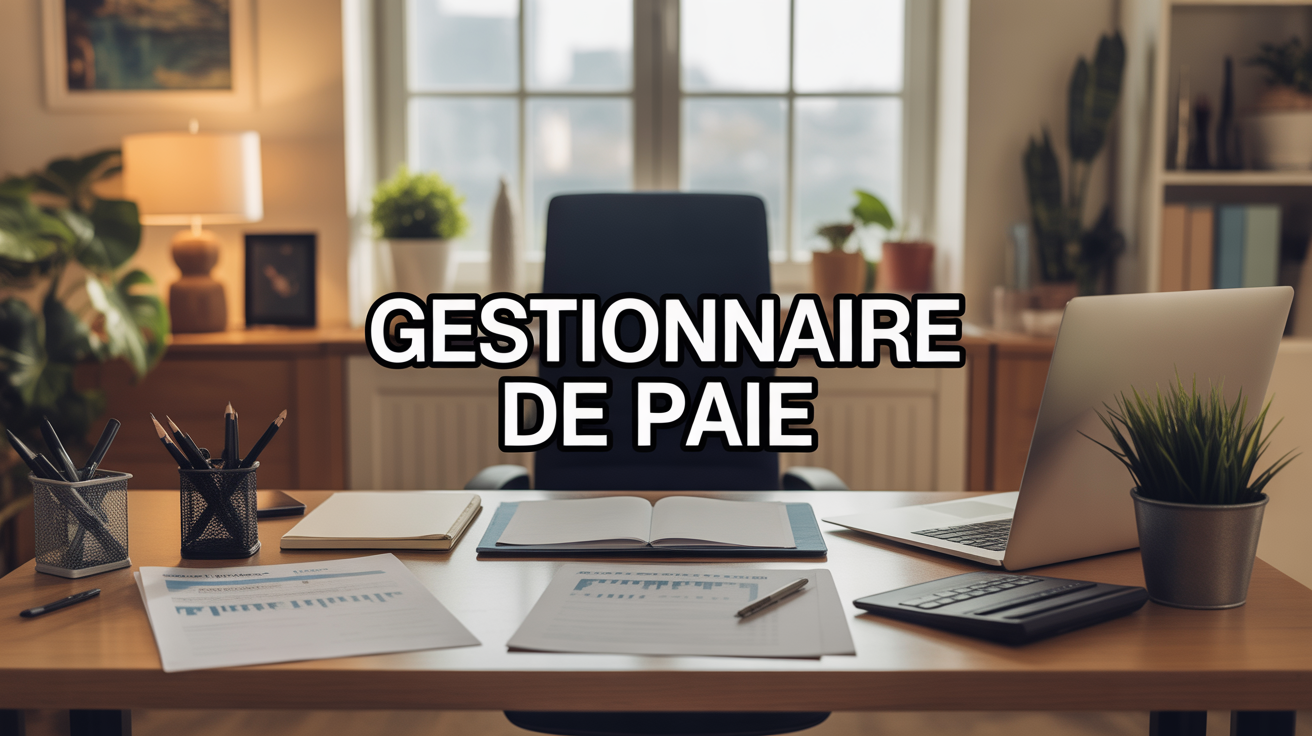 bureau organisé gestionnaire de paie documents ordinateur calculatrice
