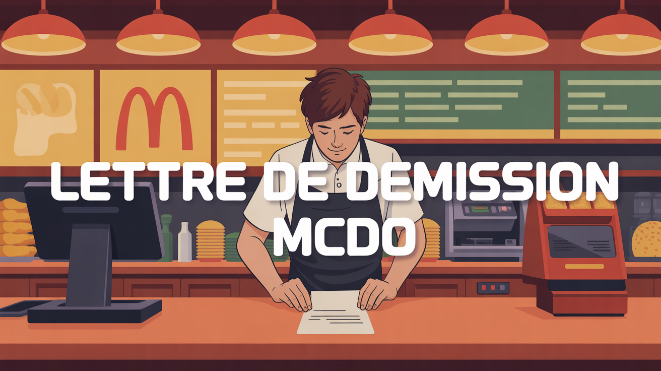 Lettre de demission McDo jeune employe illustration