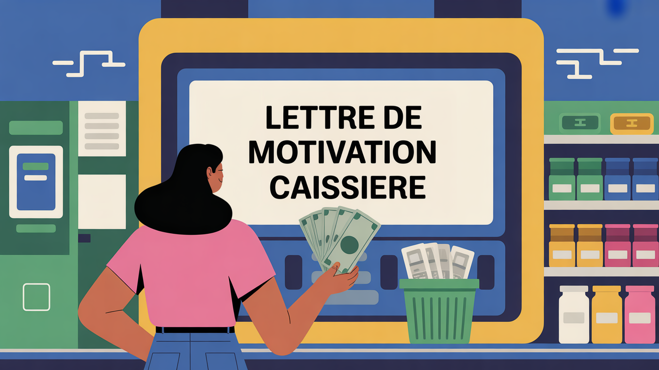 Illustration caisse supermarche lettre de motivation caissiere