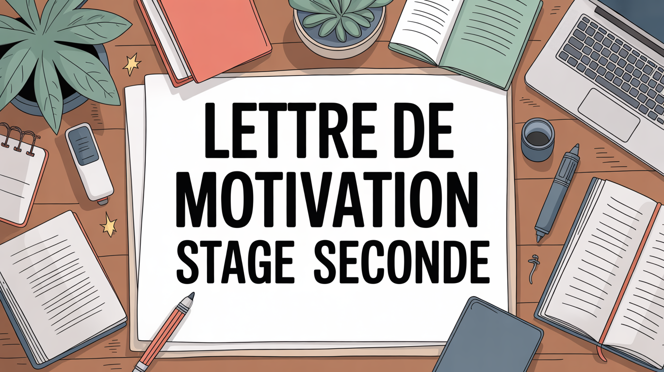 Illustration bureau élève lettre de motivation stage seconde