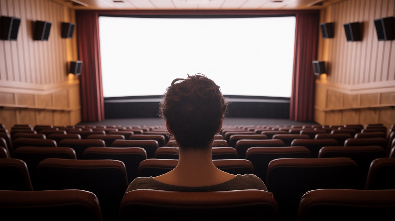 nettoyeur ecran cinema travail en salle vide