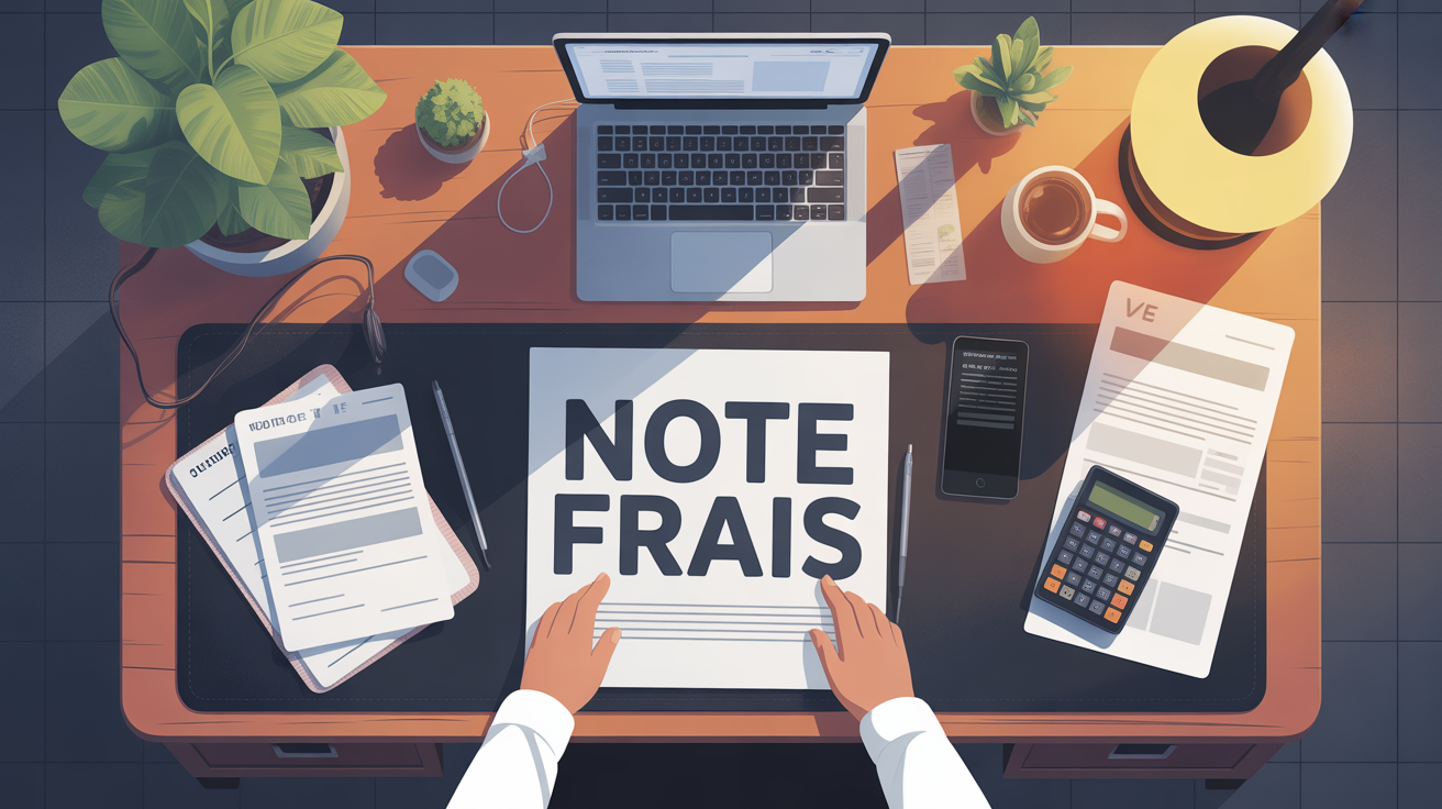 illustration note de frais modele sur bureau moderne