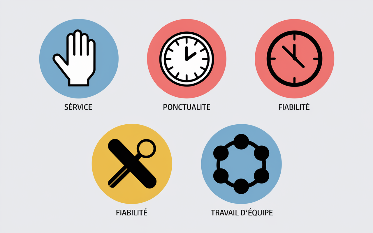 Pictogrammes qualites lettre de motivation caissiere