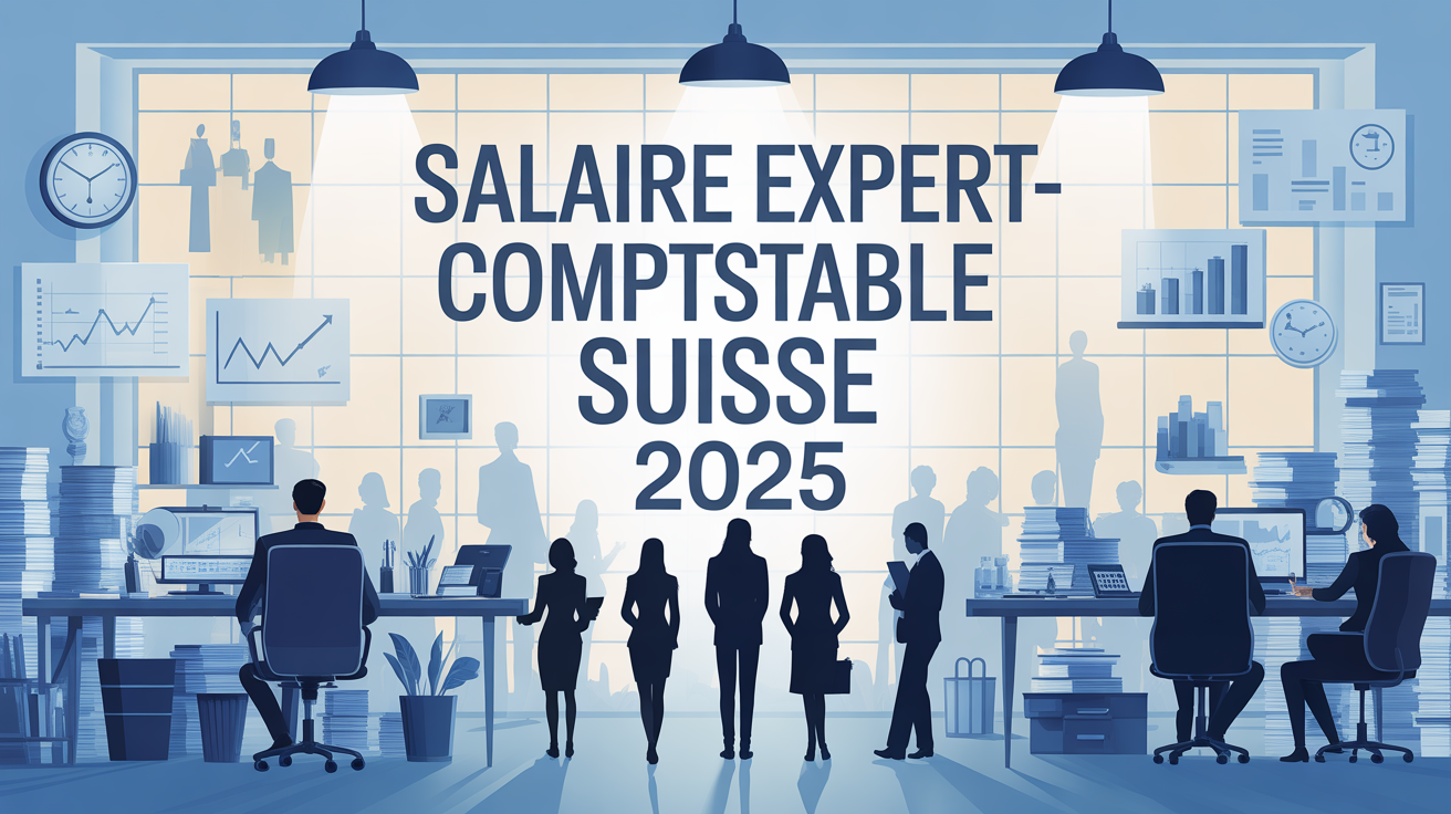 Illustration bureau moderne salaire expert comptable Suisse 2025