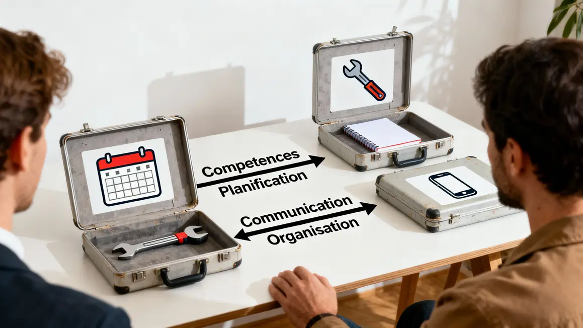 Tableau visuel compétences planification organisation reconversion manuel