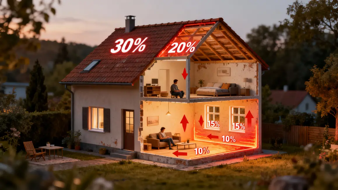 schema deperditions energetiques maison