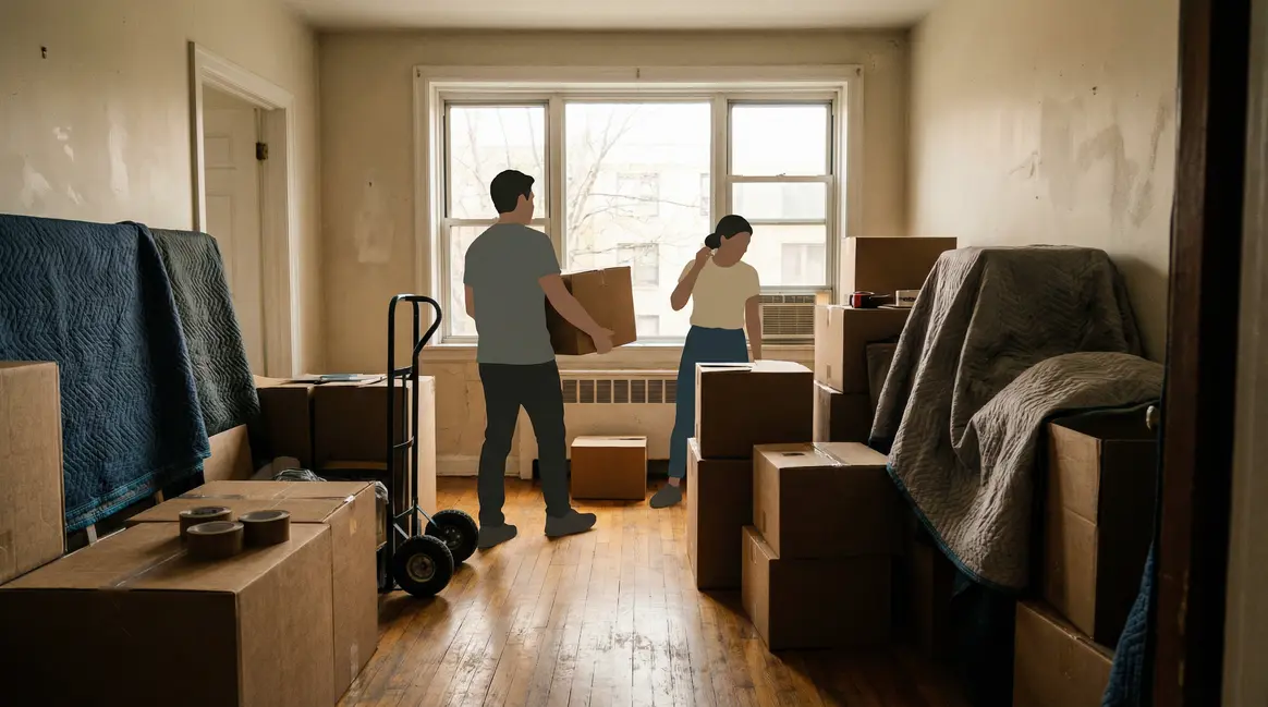 appartement déménagement cartons matériel