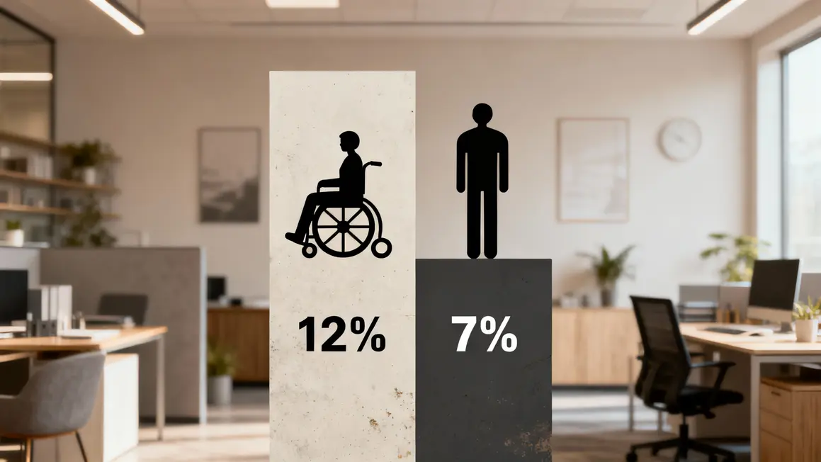 Graphique comparaison taux chômage travailleurs handicapés