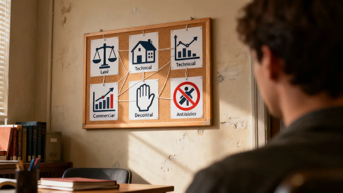 Tableau pictogrammes formation immobilier, priorité juridique et discrimination