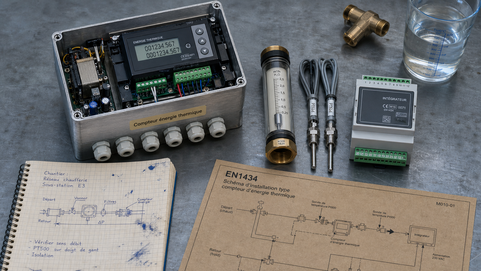 Compteur d energie thermique et composants de mesure